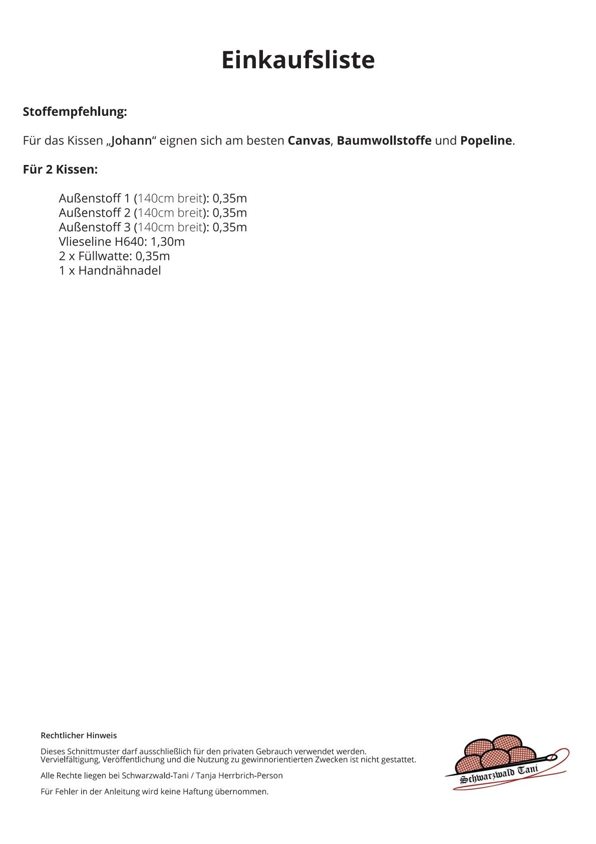 Freebie Relaxkissen "Johann"