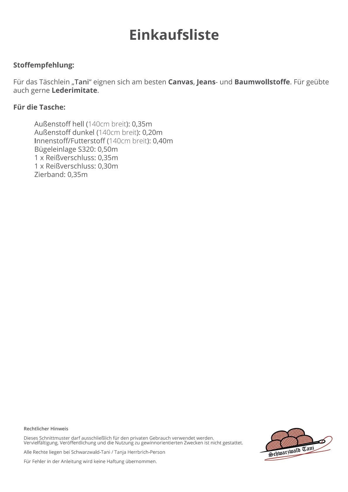E-Book Buchmäppchen TANI
