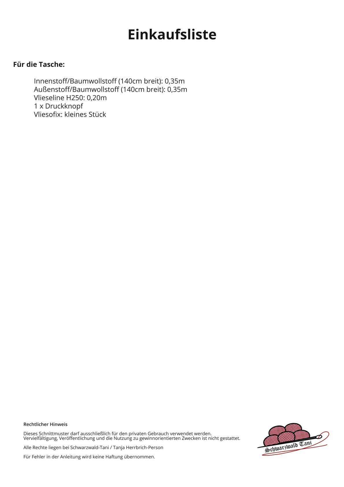 Freebie Kleinkruschd-Täschchen "Franziska"