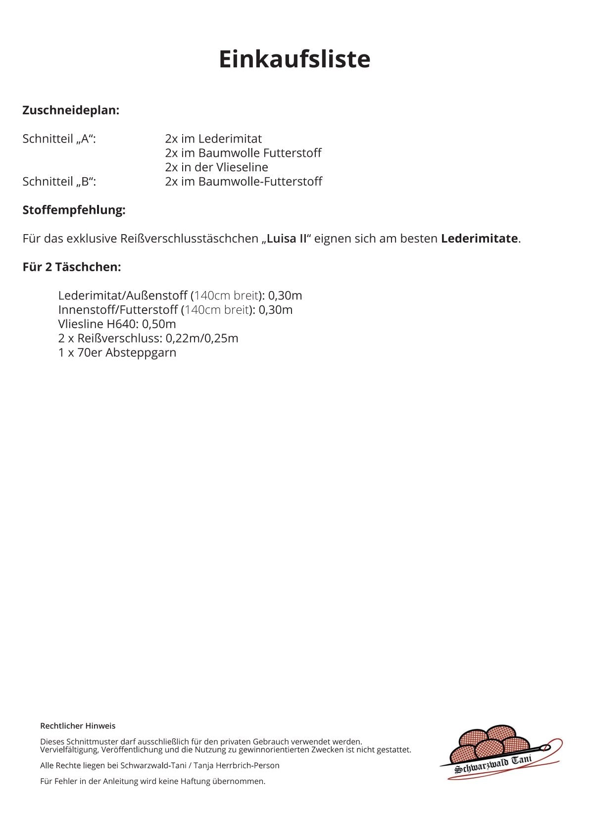 Freebie Kosmetiktäschchen "Luisa 2 exklusiv"