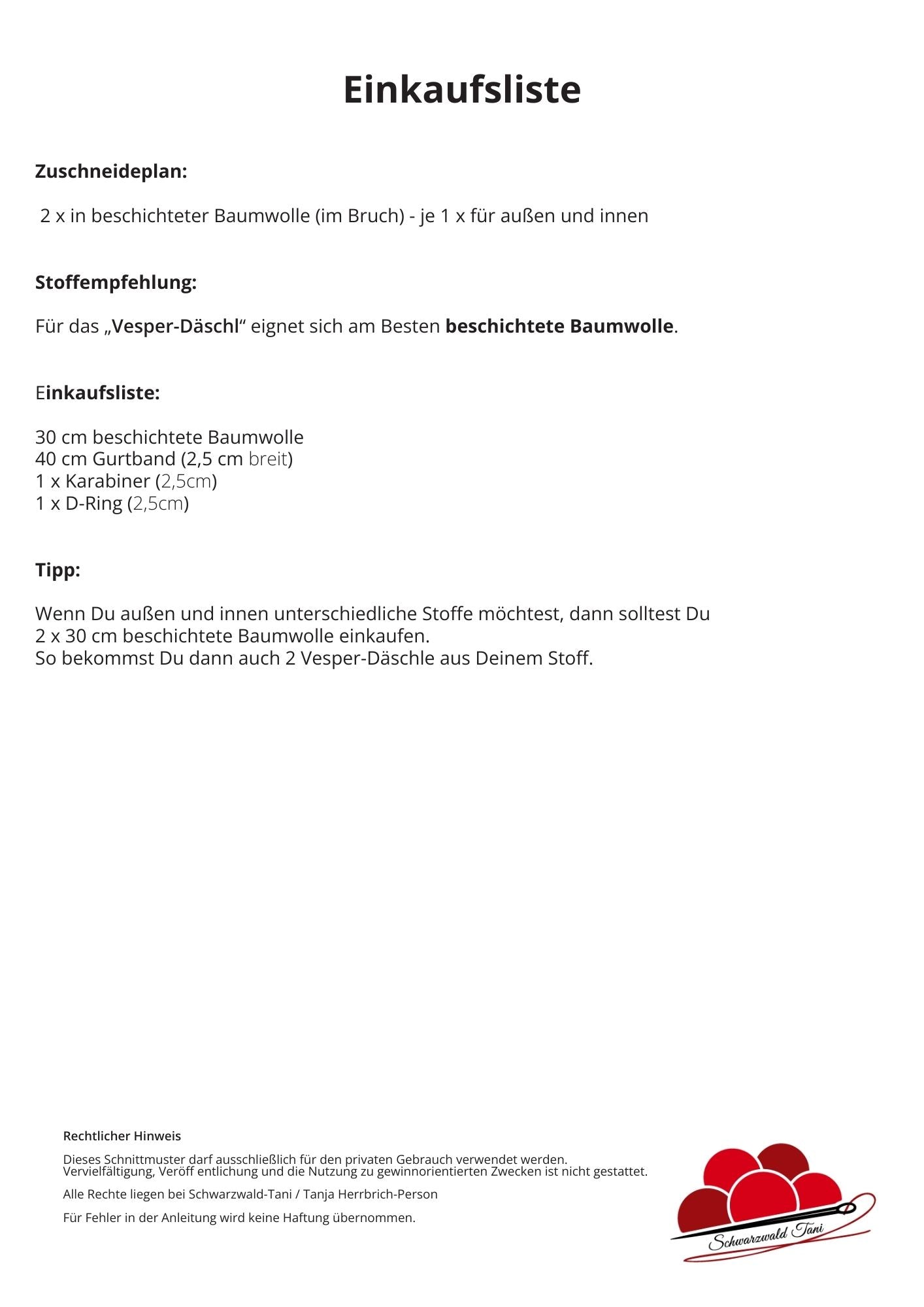 Freebie Vesper-Däschl (Lunchbag)