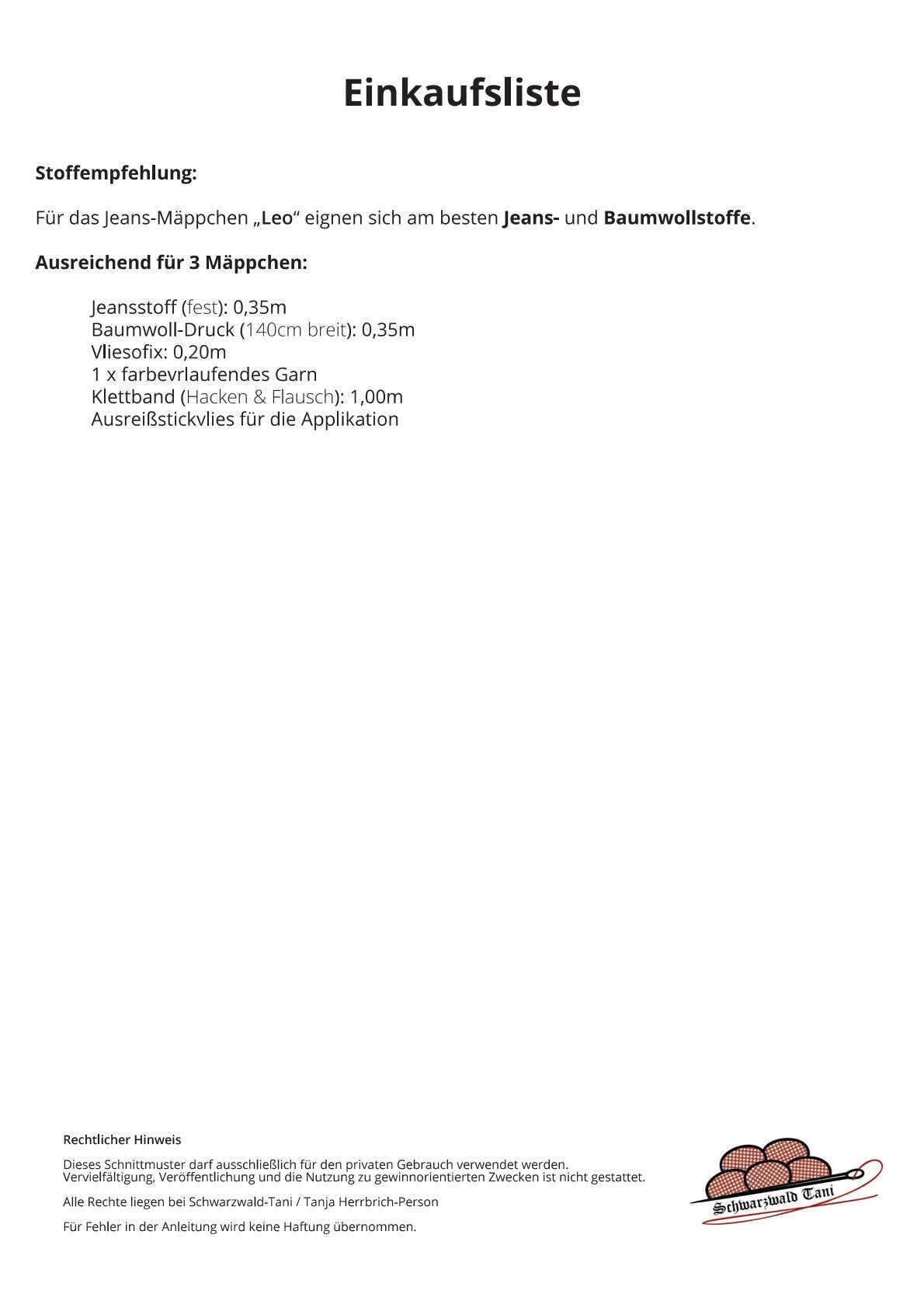 Freebie Jeans-Mäppchen "Leo"