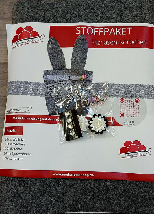 Stoffpaket "Filzhasen- Körbchen"