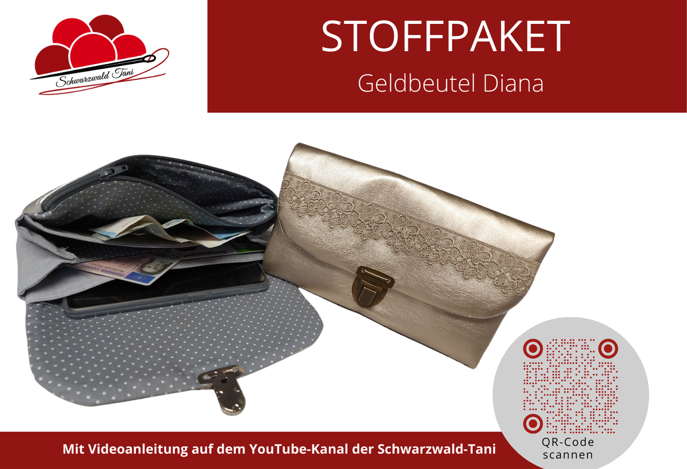 Stoffpaket " Geldbeutel Diana"